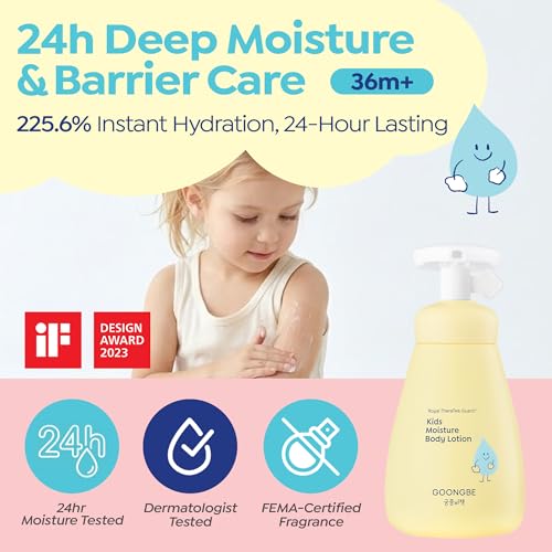 GOONGBE Kids Hair & Body Care Set Silky Shampoo, Mild Body Wash & Lotion Bundle for Sensitive Skin