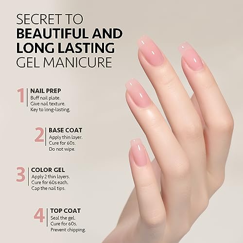 GAOY Juicy Pink Sheer Gel Nail Polish 16ml Neutral Peach Translucent UV Cure