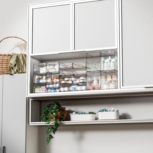 Yieach 4-Pack Clear Acrylic Stackable Drawer Organizer