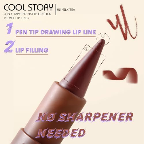 3-in-1 Matte Lip Liner & Lipstick Pencil Waterproof