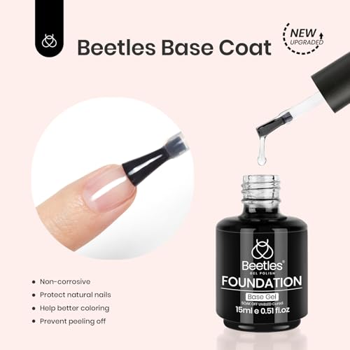 Beetles No Wipe Gel Top & Base Coat Set N-Clear-3 – 3x15ml Gel Nail Polish Kit
