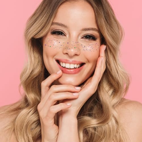 Mardi Gras Face Freckles Metallic Flash Tattoos - Set of 10