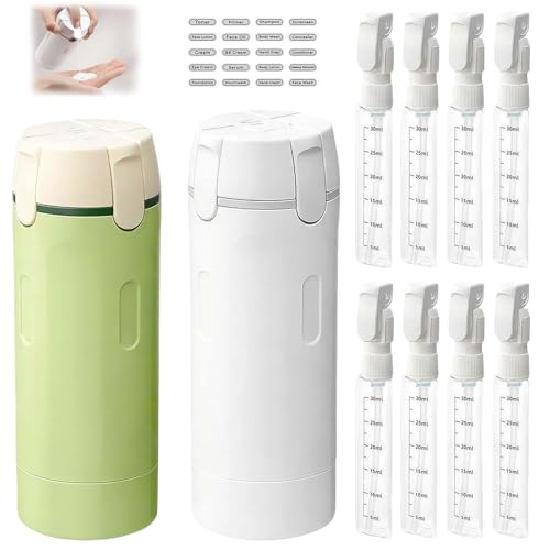 ZANSHI 4-in-1 Travel Dispenser Bottle Set for Toiletries - Leak-Proof & Portable