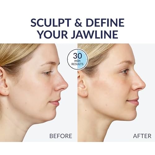 Stylia V Line Lifting Collagen Mask - Lift, Firm & Contour Jawline - Tightening Double Chin Strap with Hyaluronic Acid & Aloe - Neck Tightening and Lifting Mask - Jawline Shaper Face Lift Tape (10PC)