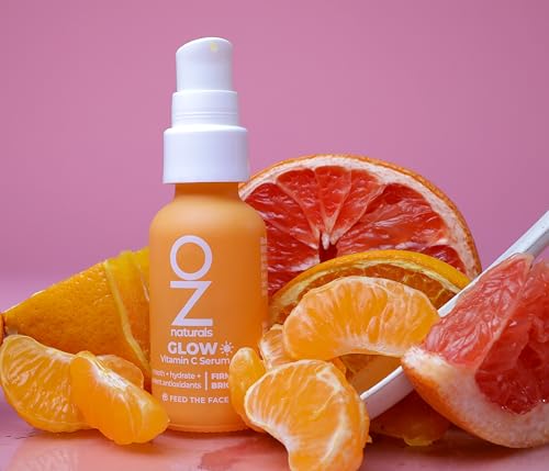 OZNaturals Glow Vitamin C Serum for Face - Brightening Anti Aging Serum with Hyaluronic Acid, Green Tea, and Vitamin E - Targets Age Spots - 1 oz