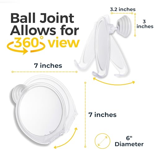 HONEYBULL Fogless Shower Mirror with Suction Mount & Razor Hook