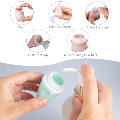 1oz Travel Bottles for Toiletries, Silicone Leak-Proof TSA Approved (4-Pack)