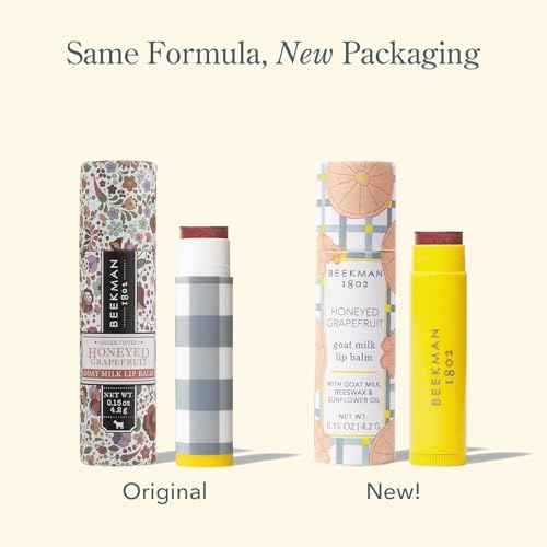 Beekman 1802 Tinted Lip Balm, Honeyed Grapefruit - Scented - 0.15 oz - With Goat Milk, Vitamin E, Beeswax & Shea Butter to Hydrate & Soothe - Good for Sensitive Skin - Cruelty Free