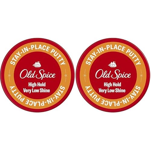 Old Spice Stay-In-Place Hair Styling Putty for Men, High Hold, Very Low Shine, 2.22 Oz (Pack of 2)