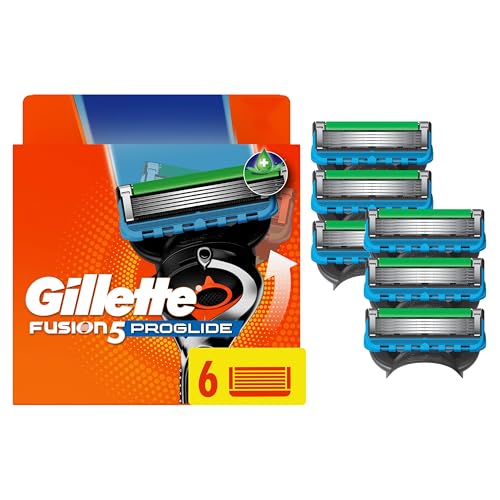 Gillette Fusion5 ProGlide Razor Blade Refills Men 6-Pack - 5 Blades, Precision Trimmer, Lubrication Strip