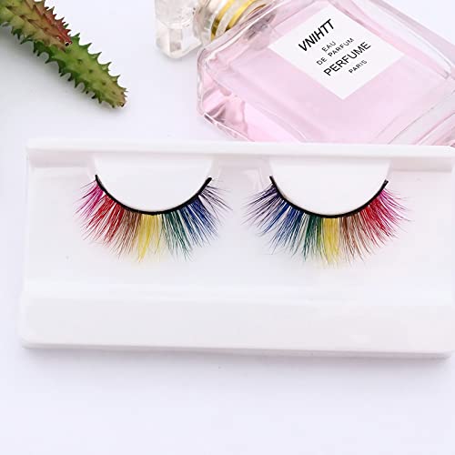 Colored 3D Mink Lashes - 17mm Rainbow Eyelashes