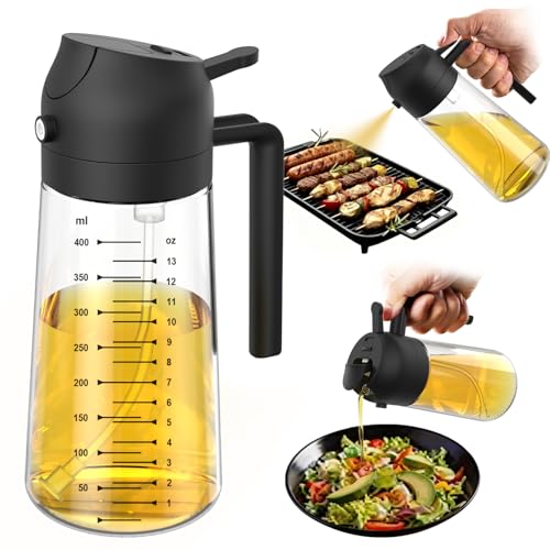 Glass Olive Oil Sprayer Bottle – 16oz Spray & Pour Dispenser