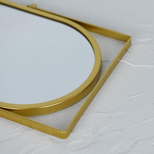 Oval Gold Vanity Mirror with Stand - 5.9 x 8.9 inches