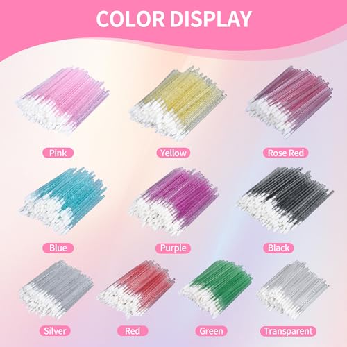 1000 Disposable Lip Gloss Wands with Crystal Handles