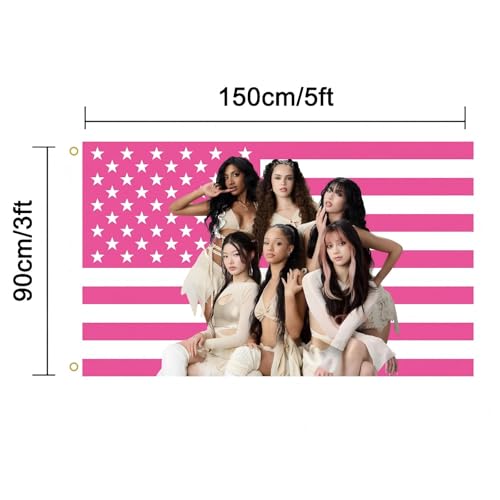 Pink American Flag Tapestry 3x5 FT with Brass Grommets