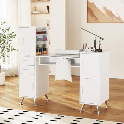 Kikihouse Manicure Table with Dust Collector & Storage