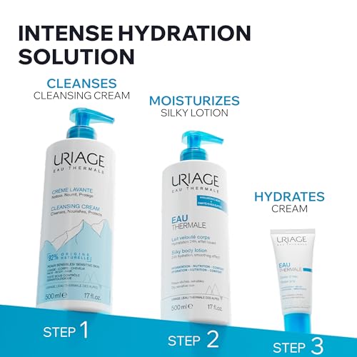 Uriage Cleansing Cream 6.8 fl.oz. | Face & Body Cleanser with 1/3 Nourishing Milk | 2 in 1 Care: Nourishing Shower Cream for all Skin Types, Suitable All the Family - Soap-Free