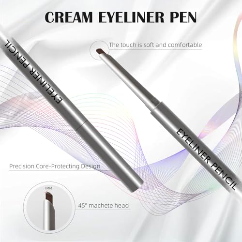 4 Pcs Waterline Eyeliner Pencil Set, Waterproof Matte Eyeliner Pens, Smooth and Long-Lasting Gel Cream Eye Liner Pencils kit Makeup for Women, Black & Brown & Burgundy & Light Brown