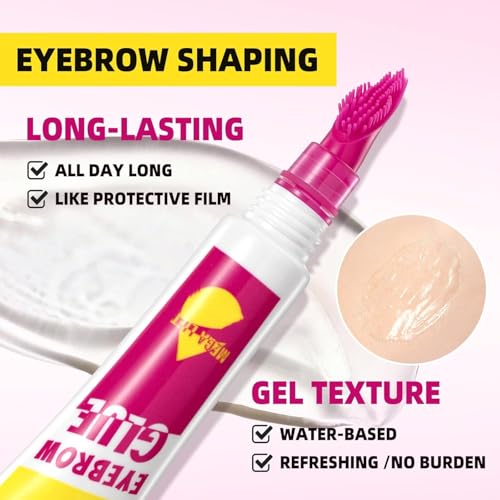 Clear Eyebrow Setting Gel with Built-In Comb - Waterproof Brow Lamination