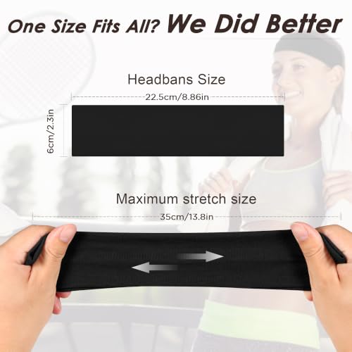 Ztomine Stretchy Headbands for Women, 8-Pack