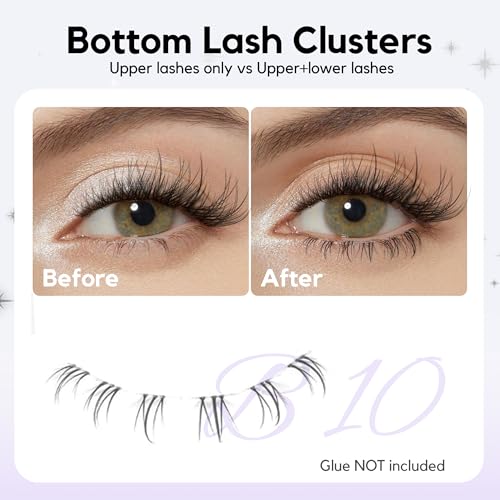Bottom Lash Clusters Natural Clear Band 5mm+6mm 48pcs