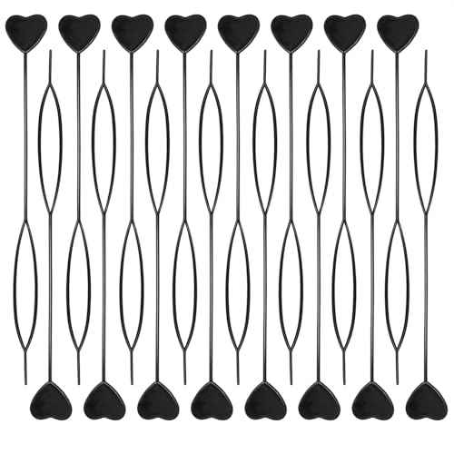 16PCS Quick Topsy Tail Hair Beader Kit ? Automatic Bead Loading Tool, Braiding Loop Threader, Ponytail Maker for Girls Kids Hair Styling and Plait Accessories (black)