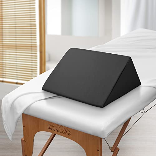 Saloniture Triangle Wedge Massage Table Bolster Pillow - Extra Large, Black