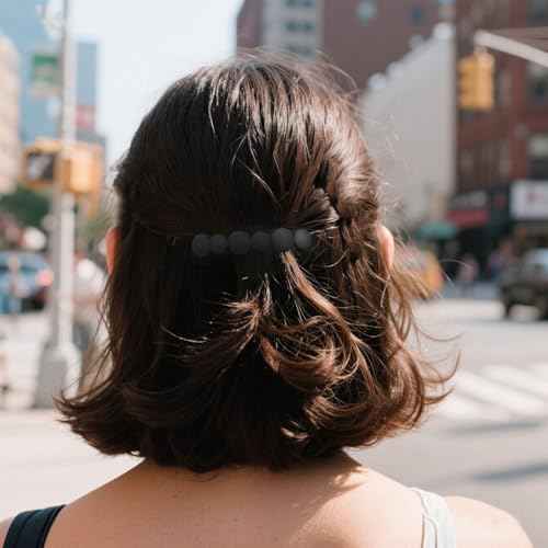 French Hair Barrettes for Women No Slip Not Easy to Break Half Up Medium to Small Hair Barrette Clips for Thin, Short or Fine Hair, 4 Pack