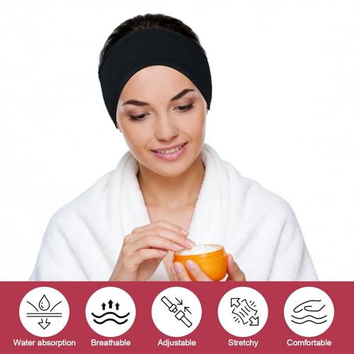Adjustable Non-Slip Spa Headbands 2 Pack for Face Washing & Skincare
