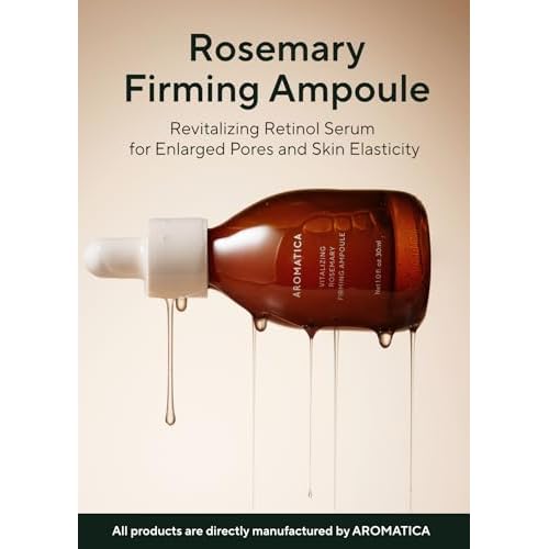 AROMATICA Vitalizing Rosemary Firming Ampoule Serum - Skin Revitalizing Retinol Serum for Face, Moisturizing & Strengthening Skin Barrier (30ml)