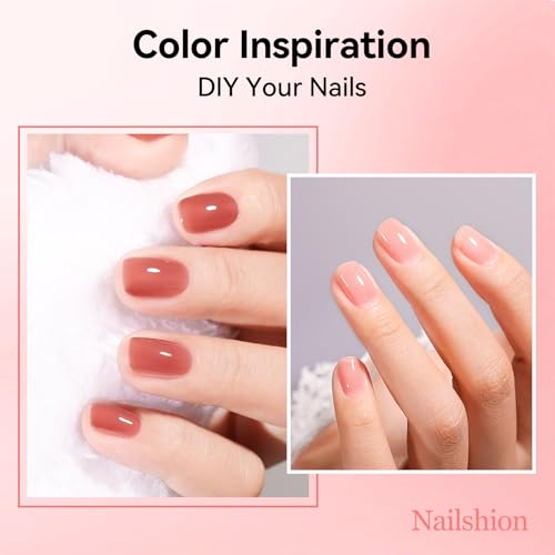 Jelly Nail Polish Set - 6 Colors, Air Dry, No UV Lamp