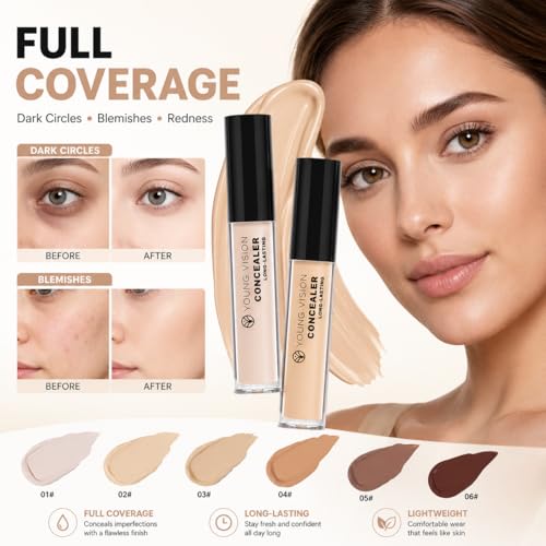 Full Coverage Liquid Concealer Light Medium | Waterproof & Long-Lasting