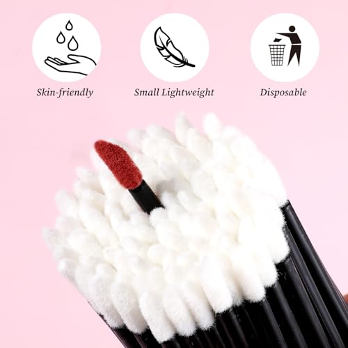300PCS Disposable Makeup Brush Set - Eyebrow, Eyeshadow & Lip Tools