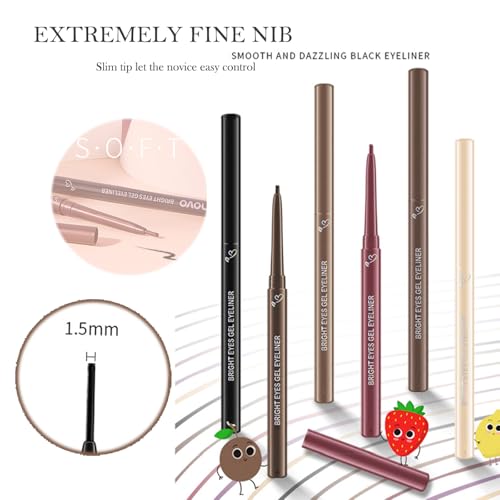 2-Pack Light Brown Gel Eyeliner Pen Waterproof