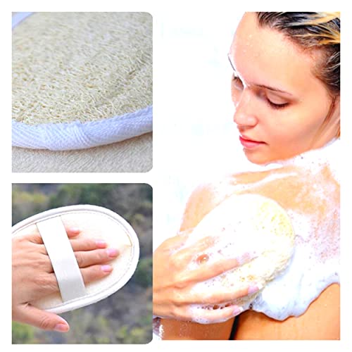 Jaunty Natural Loofah (5PC Pack) Sponge Exfoliating Body Scrubber Made with Eco-Friendly and Biodegradable Suitable for Women, Babies and Men,