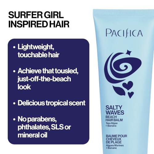 Pacifica Salty Waves Beach Hair Balm 5-in-1, 4 Fl Oz