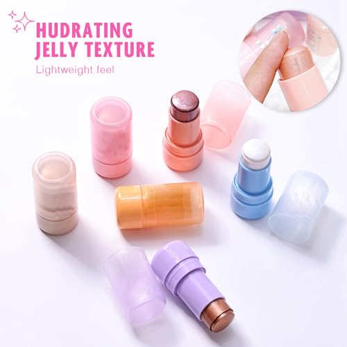 Cream Highlighter Stick 2-Pack - Jelly Gel Shimmer for Face & Body