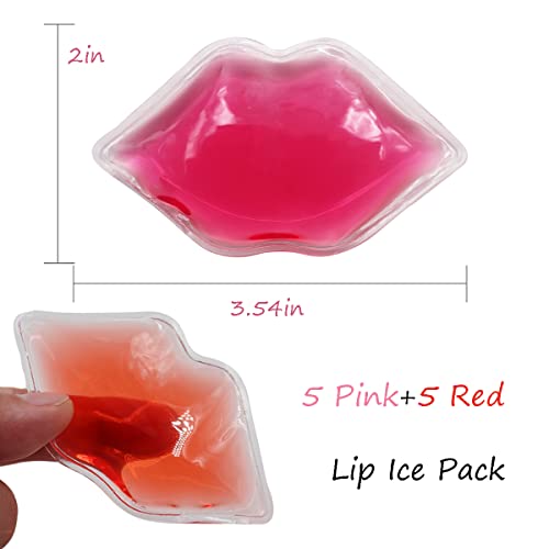 Lip Shaped Ice Pack for Post-Procedure Swelling & Bruising,Reusable Gel Cold Compress for Soothing Relief After Lip Filler,Injections,Small & Flexible for Face & Eyes
