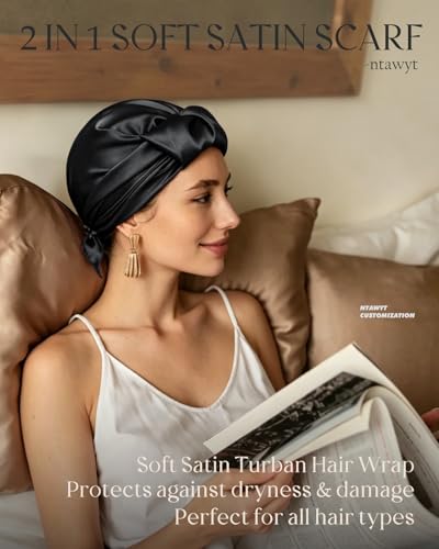 Silk Press Hair Wrap Scarf with Machine-Woven Mesh Net