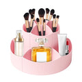 DASITON 360¡Æ Rotating Makeup Brush Holder Organizer,Large Capacity Makeup Organizer Countertop,11 Slots Makeup Brush Holder,Cosmetic Organizer,Cosmetic Display Cases for Vanity,Desktop,Bathroom(Pink)