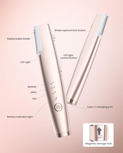 Sonic Dermaplane Razor for Women | LED 14000 RPM Facial Hair Removal