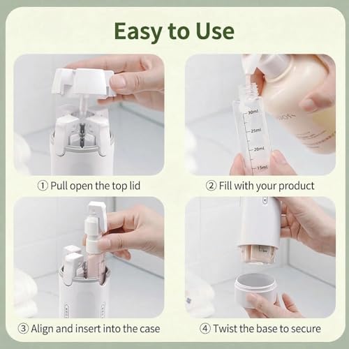 4-in-1 Leak Proof Travel Dispenser Bottles - 30ml Pump Set