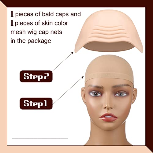 Halloween Bald Cap Latex Head Wig Makeup Costume Set