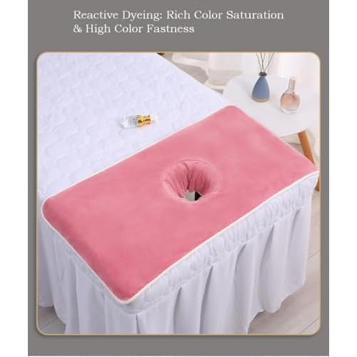 Massage Table Cover Towel with Face Cradle Hole, Premium Fitted Sheet with Locked Edges (Dark Gray)