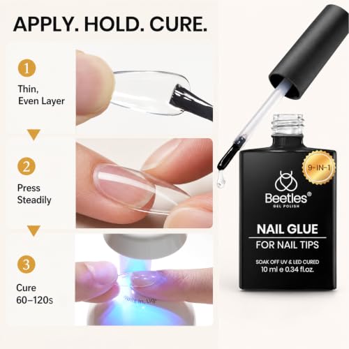 Beetles 9-in-1 Gel Nail Glue & Dehydrator Kit for Long-Lasting Manicures