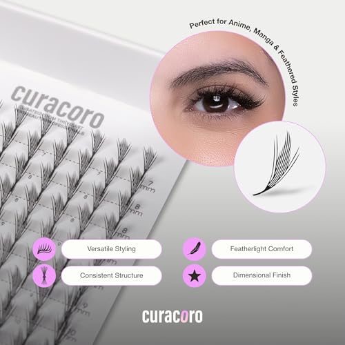 TOOCHUNAG Natural Lash Clusters Kit Wispy Lash Extensions Kit Venus 8-14mm Cluster Eyelash Extensions Invisible Band Lashes Clusters 120PCS C-Curly Eyelash Extensions Kit with Bond,Seal and Tweezers