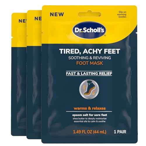 Dr. Scholl's¢ç Tired, Achy Feet Soothing & Reviving Foot Mask, 3 Pair, Warming Booties