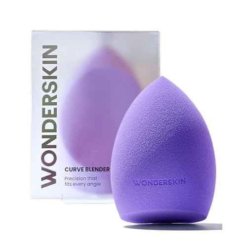Wonderskin Curve Blender - Patent-Pending Makeup Sponge with Ergonomic Design for Seamless Blending & Contouring ? For Foundation, Creams & Powders