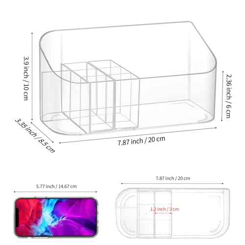 Clear Makeup Tray Holder Organizer Cosmetic Display Case, Small Makeup Organizer for Vanity Bathroom Counter Countertop Tabletop Desktop Vanity Drawers (Clear)