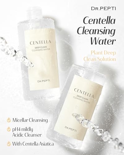 dr.pepti Centella Micellar Cleansing Water - Low-pH Makeup Remover, 13.5 fl oz